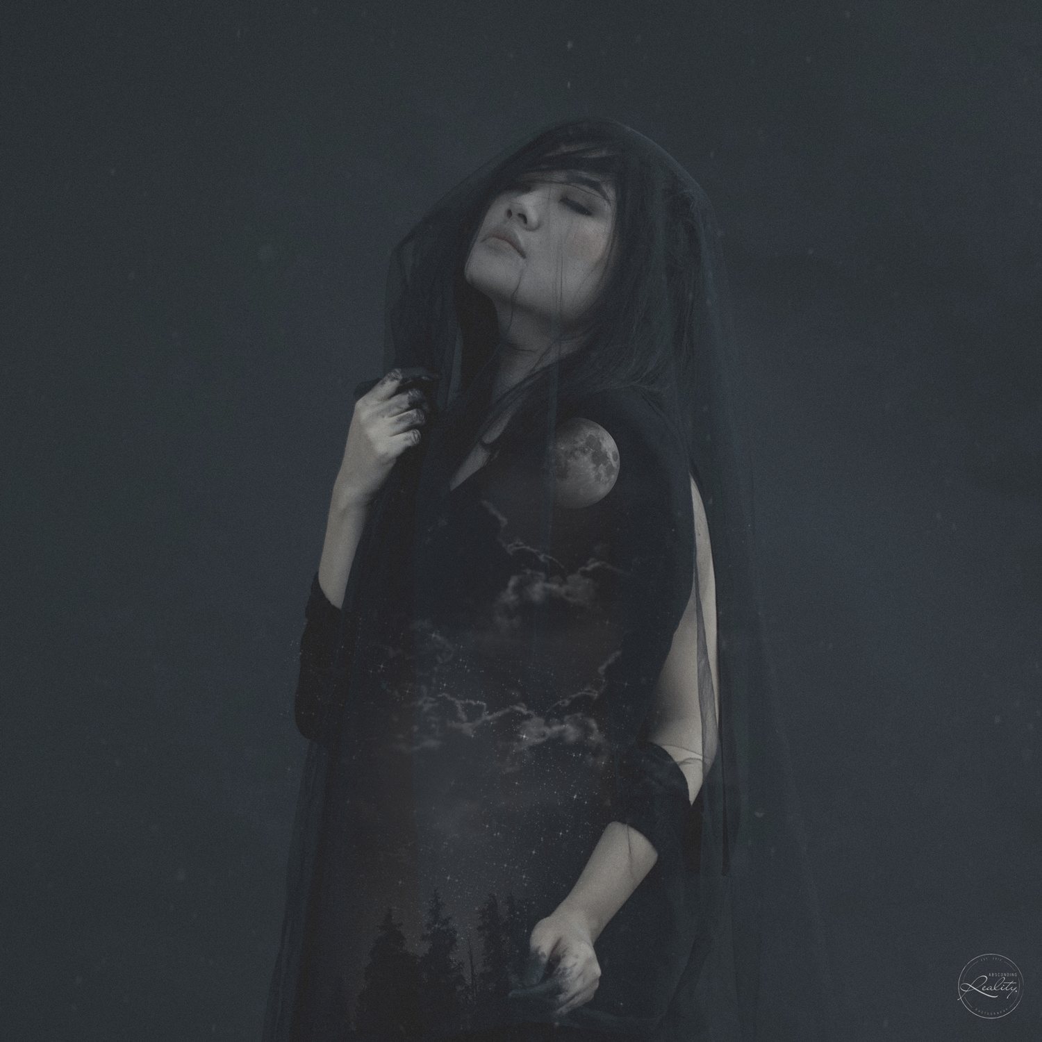 Wisdom Within You — a woman in dark clothing against a dark background